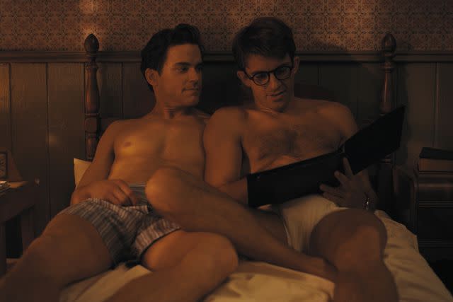 <p>Courtesy of SHOWTIME</p> Matt Bomer (left) and Jonathan Bailey in 'Fellow Travelers.'