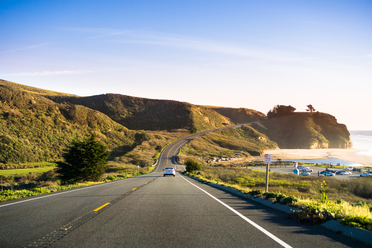 driving to the beach