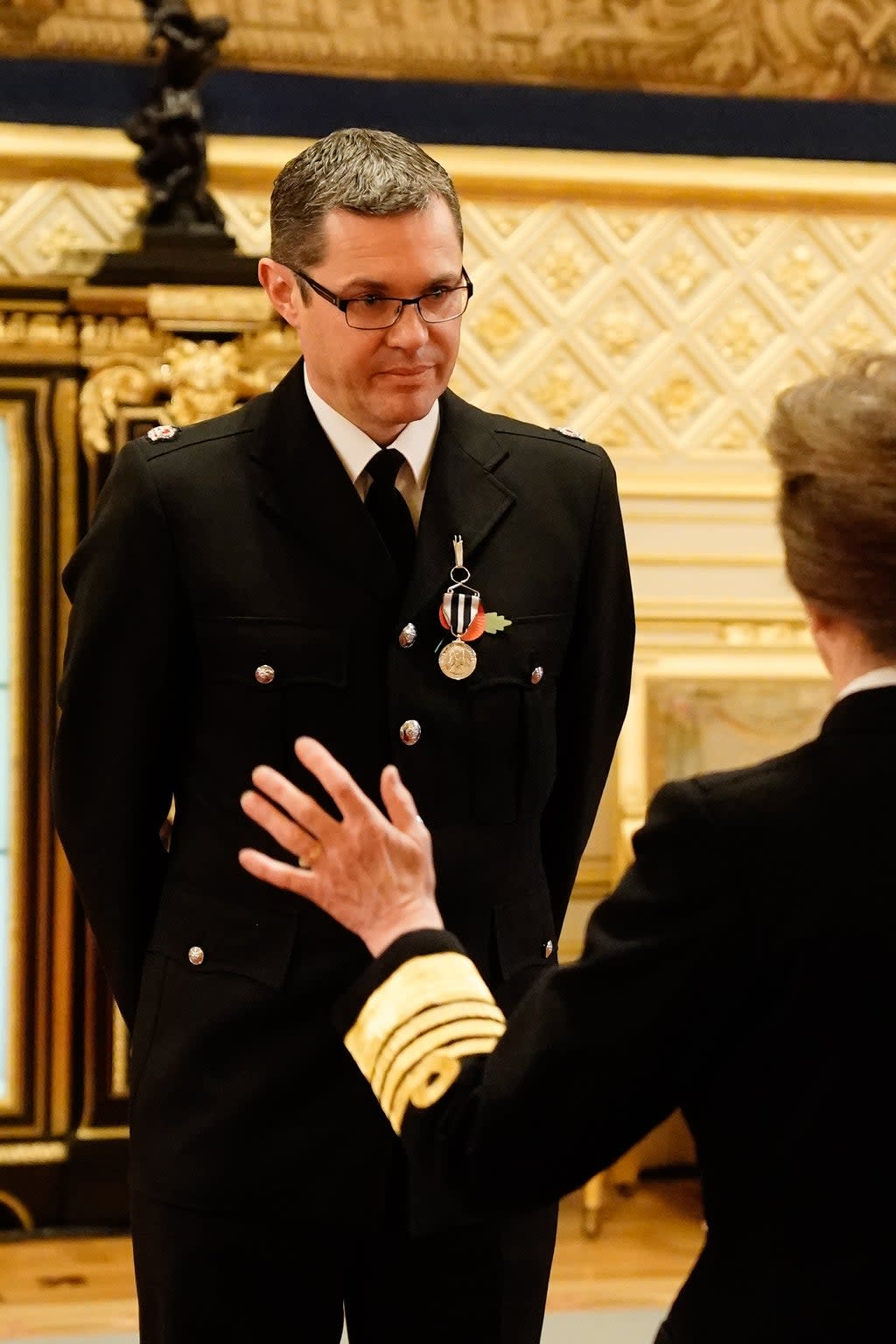 Superintendent David Minty is decorated with the Queen’s Police Medal (Aaron Chown/PA) (PA Wire)