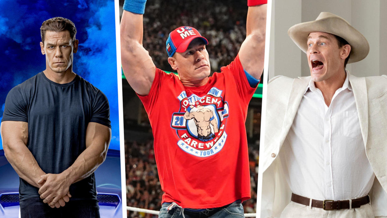 John Cena has announced his WWE retirement as he moves towards more Hollywood roles. (Universal/WWE/Getty/Prime Video)