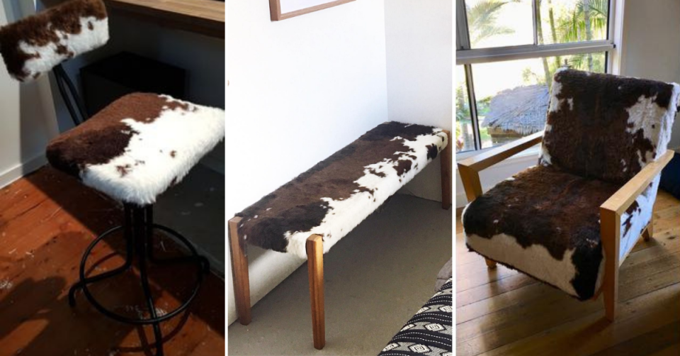 DIYers get inventive with Kmart's faux cowhide rug. Photo: Facebook