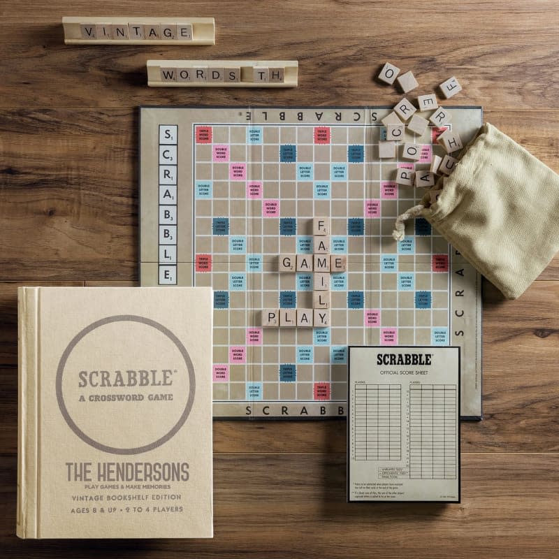 Personalization Mall Scrabble Personalized Vintage Board Game, Bookshelf Edition