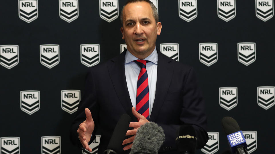 NRL boss Andrew Abdo is confident the Dolphins have the plan in place to compete well in the NRL when they join the league in 2023. (Photo by Mark Metcalfe/Getty Images)