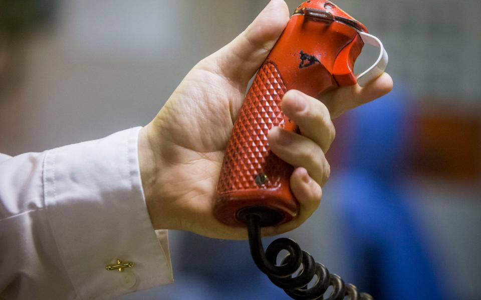 File photo dated 20/01/16 of the Weapons Engineer Officer's Tactical Trigger, that would be used in the final stage of a nuclear missile launch, on board Vanguard-class submarine HMS Vigilant - Credit: PA