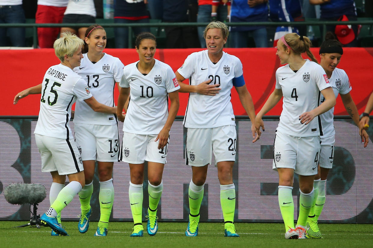 (Left to right) Megan Rapinoe, Alex Morgan, Carli Lloyd, Abby Wambach, Becky Sauerbrunn and Ali Krieger were all integral to the USWNT this decade. But did they all make the XI? (Photo by Maddie Meyer - FIFA/FIFA via Getty Images)