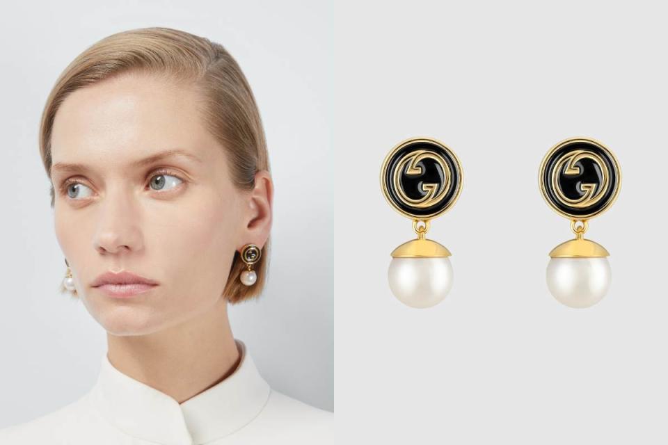 Gucci這款耳環復古又帶點現代風情，約NT$16,131圖片來源：Gucci官網