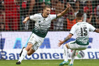 Football Soccer - Mexican First Division Final Second Leg - Toluca v Santos Laguna - Nemesio Diez stadium, Toluca, Mexico May 20, 2018. Julio Cesar Furch of Santos Laguna celebrates his goal. REUTERS/Edgard Garrido