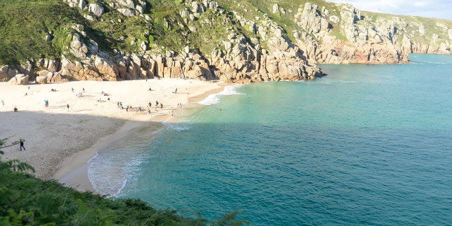 Porthcurno Beach, Cornouailles, Royaume-Uni