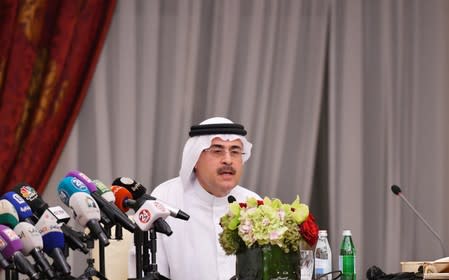 Amin H. Nasser, president and CEO of Saudi Aramco, speaks during a news conference in Jeddah