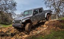 <p>Oh boy, here comes the Jeep turned pickup Gladiator. Like the Wrangler, it also has a 260-hp 3.0-liter turbo-diesel V-6 engine with 442 lb-ft of torque at 1400 rpm. One drawback to the diesel powertrain, is that it drops the tow rating from 7650 pounds to 6000 due to cooling restrictions. It's 600 pounds heavier than its gas counterpart too, mostly due to the added sound deadening and extra heft. The $4000 powertrain option requires the $2000 eight-speed automatic transmission, and is available on almost every Gladiator trim, save for Sport and Mojave editions. This might sound crazy, but the top trim 2021 Gladiator High Altitude diesel starts at $57,260. That's over $4400 more than what the four-wheel drive Ford F250 Super Duty crew cab starts at.</p><ul><li>Base price: $43,005</li><li>Engine: 260-hp turbocharged 3.0-liter diesel V-6 engine, eight-speed automatic transmission</li><li>EPA Fuel Economy combined/city/highway: 25/22/29 mpg</li><li>Max Towing: 3500 lb</li></ul><p><a class="link " href="https://www.caranddriver.com/jeep/gladiator/specs" rel="nofollow noopener" target="_blank" data-ylk="slk:MORE GLADIATOR SPECS;elm:context_link;itc:0;sec:content-canvas">MORE GLADIATOR SPECS</a></p>