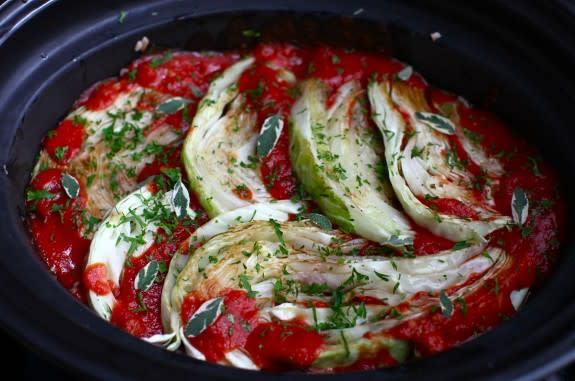 Slow-Cooker Cabbage Rolls with Brown Rice and Herbs