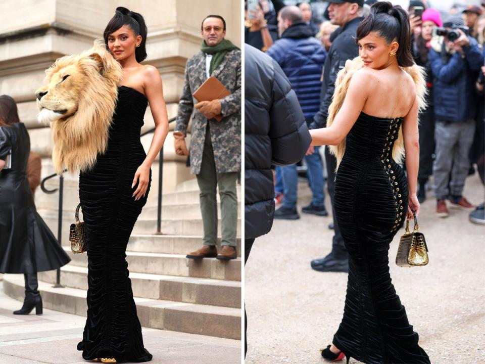 Kylie Jenner at the Schiaparelli Spring 2023 show during Paris Fashion Week.