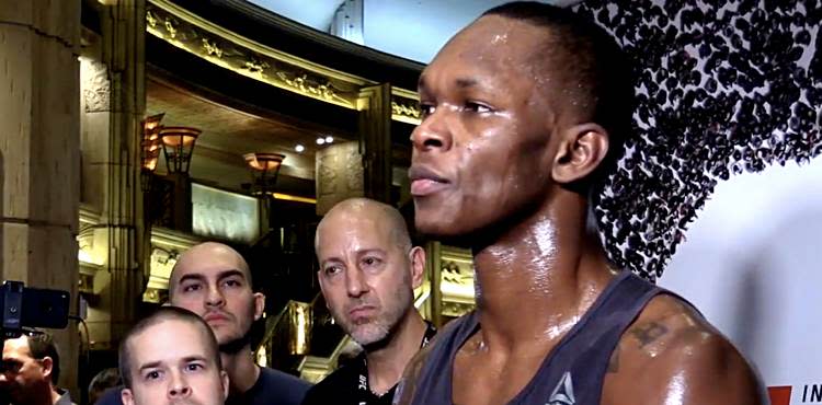 Israel Adesanya TUF 27 Finale workout scrum