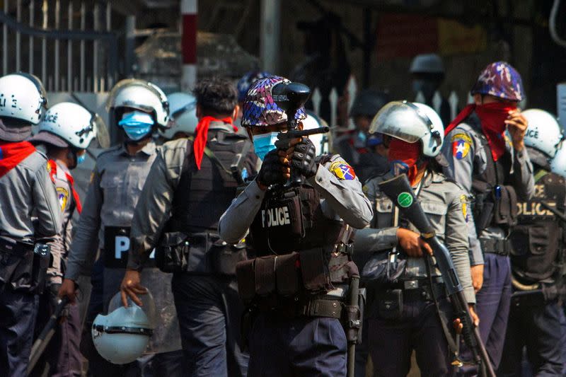 Protest against the military coup in Yangon