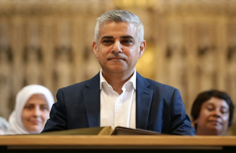 Sadiq Khan was sworn in as London mayor at an interfaith ceremony at London's Southwark Cathedral on May 7, 2016