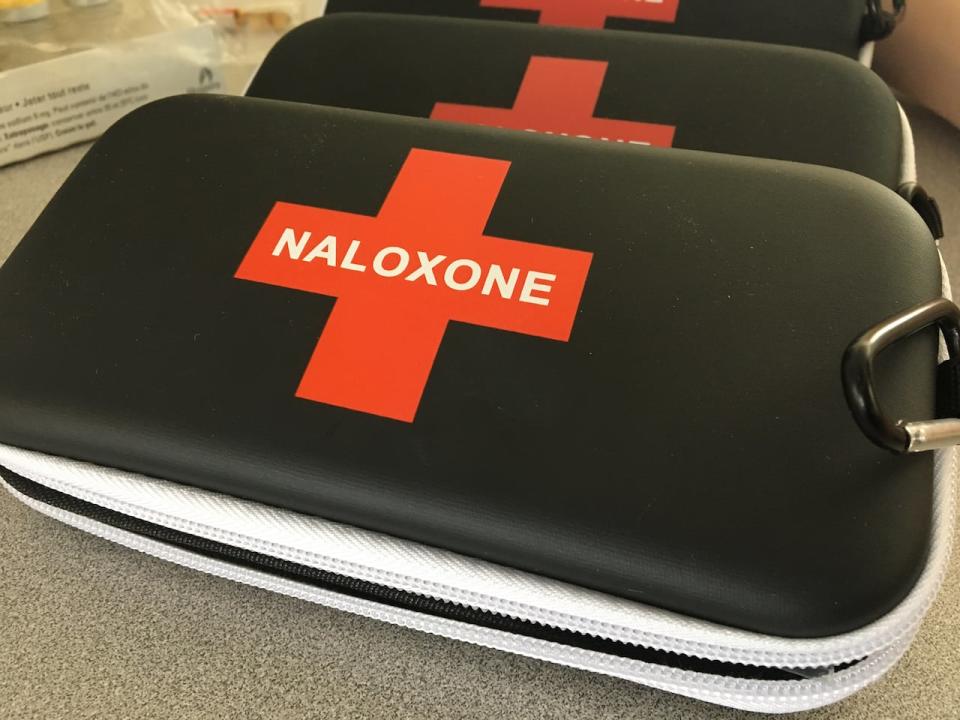 The P.E.I. Pharmacists Association held a session at UPEI where a pharmacist demonstrated how to use a naloxone kit. 