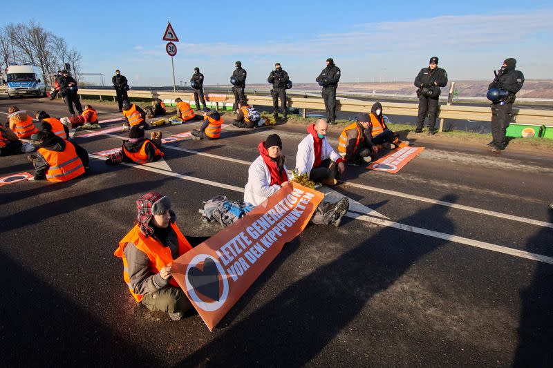 FILE PHOTO: Protest against the expansion of the Garzweiler open-cast lignite mine of Germany's utility RWE to Luetzerath