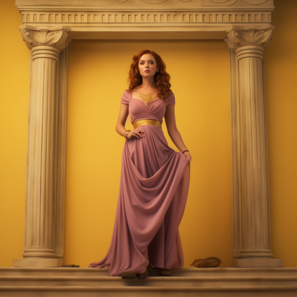 Rendering of Megara as a Wes Anderson character