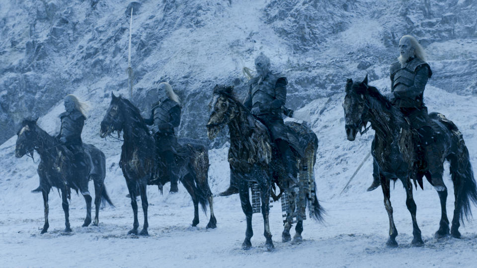 The White Walkers including Vladimir Furdik as The Night King. (HBO)