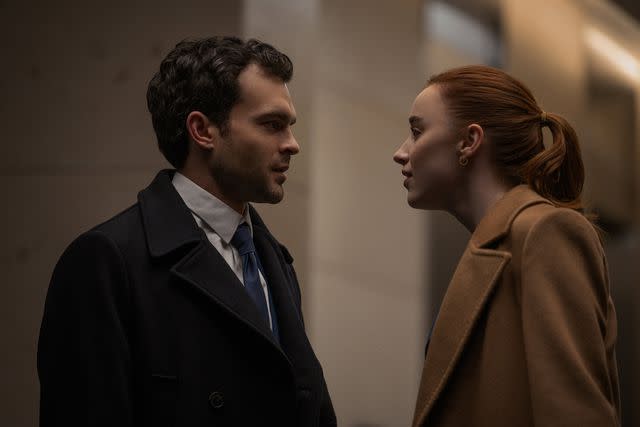 <p>Sergej Radovic/Netflix</p> Alden Ehrenreich and Phoebe Dynevor in 'Fair Play,' 2023