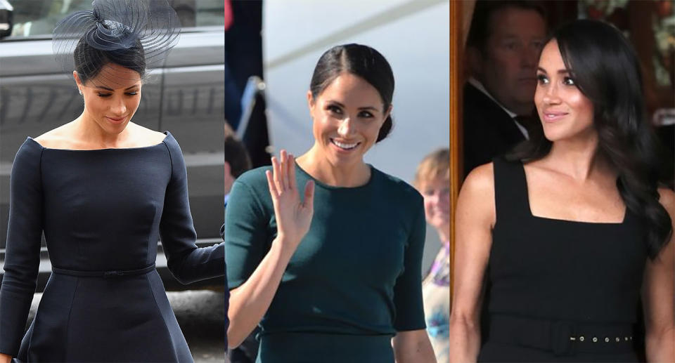 Duchess of Sussex changes into third outfit of the day for summer garden party in Dublin. (Photos: Getty Images)