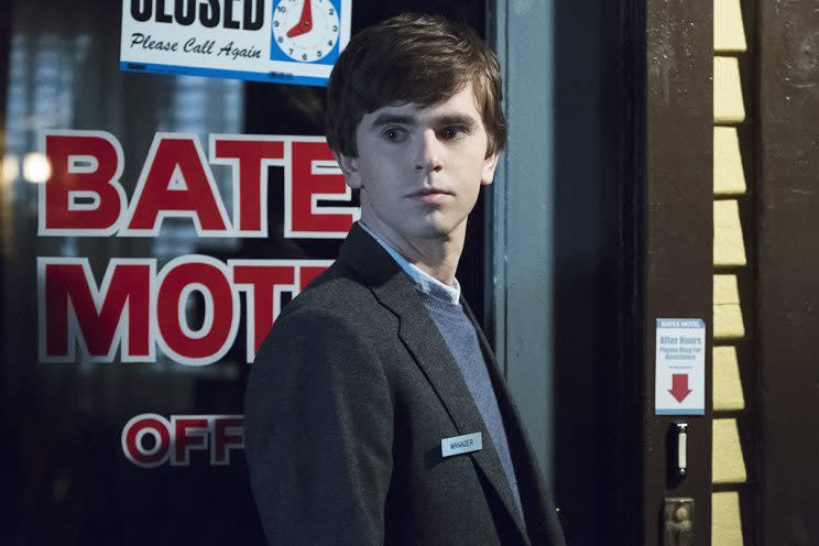 Freddie Highmore as Norman Bates (Credit: Cate Cameron/A&E)