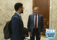 <p>Frost runs into longtime Rep. Sanford Bishop, dean of the Georgia congressional delegation, while waiting for an elevator. In a chamber as big as the House of Representatives, there are a lot of people Frost still needs to get to know. He uses any chance he can get to become acquainted with a new colleague or say hi to the members he's already had the pleasure of meeting.</p>