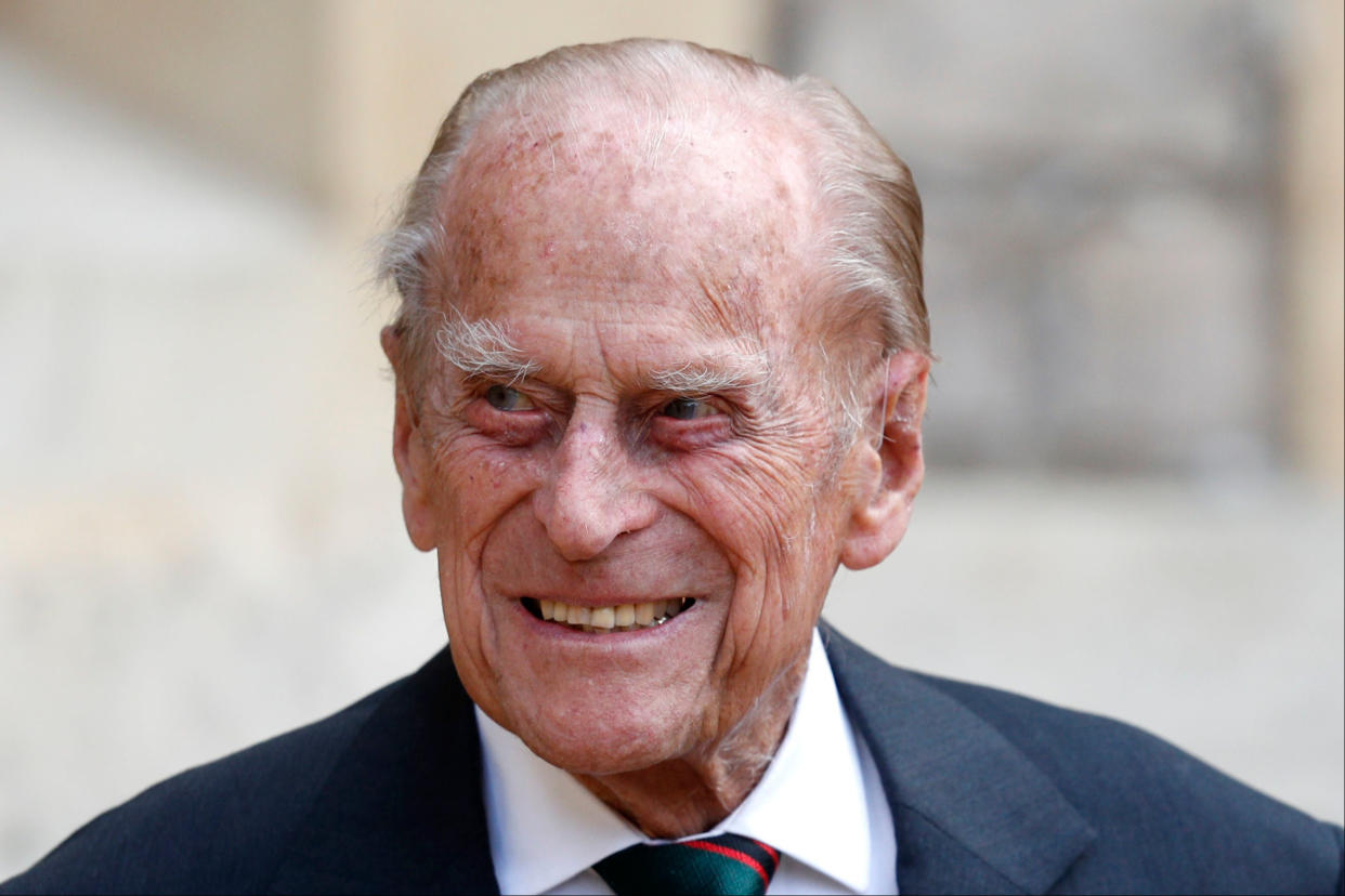 Prince Philip, in July 2020, arrives for a ceremony for the transfer of the Colonel-in-Chief of the Rifles from himself to Camilla, Duchess of Cornwall, at Windsor Castle (AP)