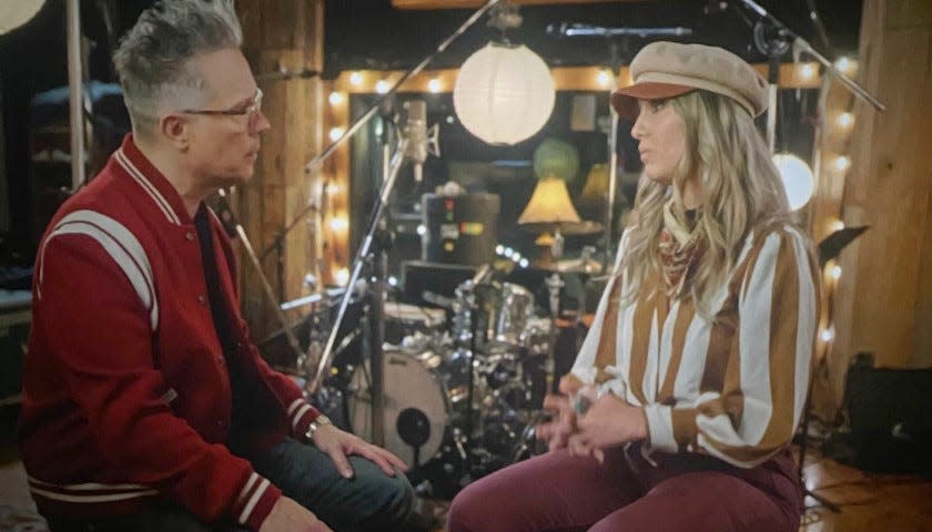 Robert Deaton and Lainey Wilson discussing the Rolling Stones' influence on country music in "Stoned Cold Country"