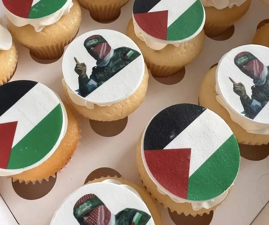 cakes adorned with the face of Abu Ubaida