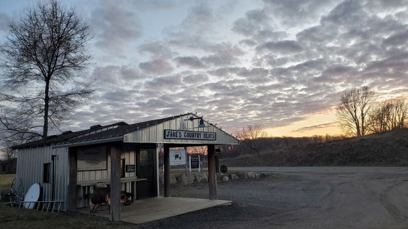 The self-serve meat shed in Cassopolis, Michigan.