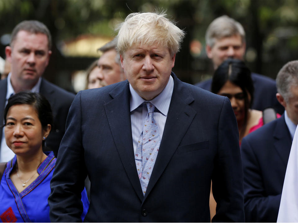 British Foreign Secretary Boris Johnson visits Yangon General Hospital in Burma: AP