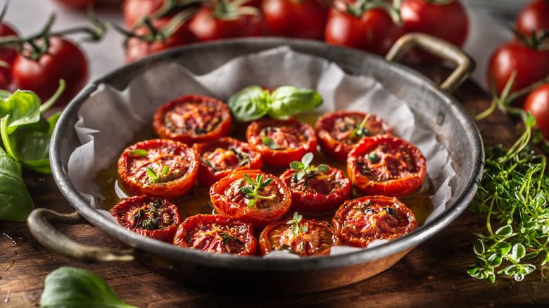 Pan of roasted tomatoes