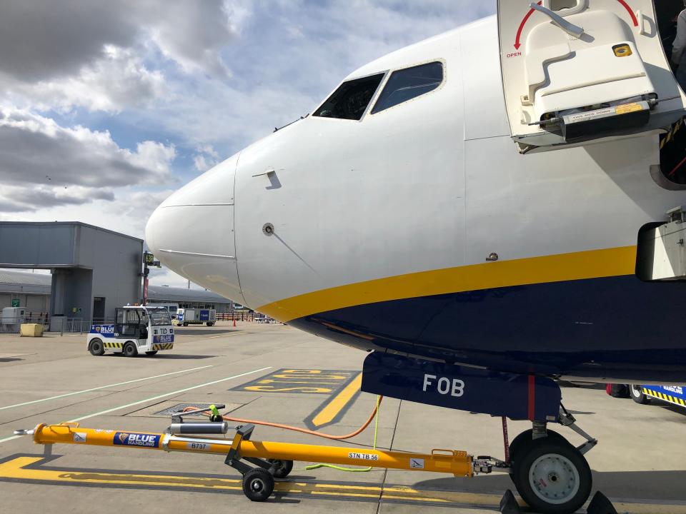 Going places? A Boeing 737 belonging to Ryanair at Stansted airport (Simon Calder)