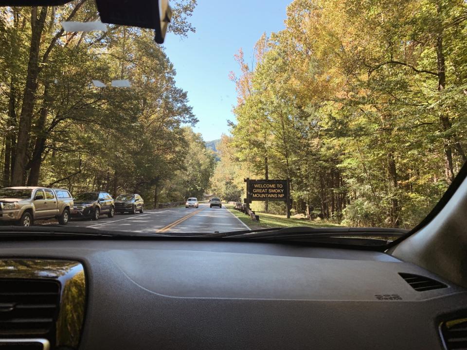 The entrance to Great Smoky Mountain National Park.