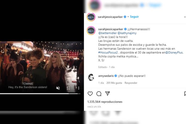 La publicación de la actriz en Instagram (Foto Instagram)