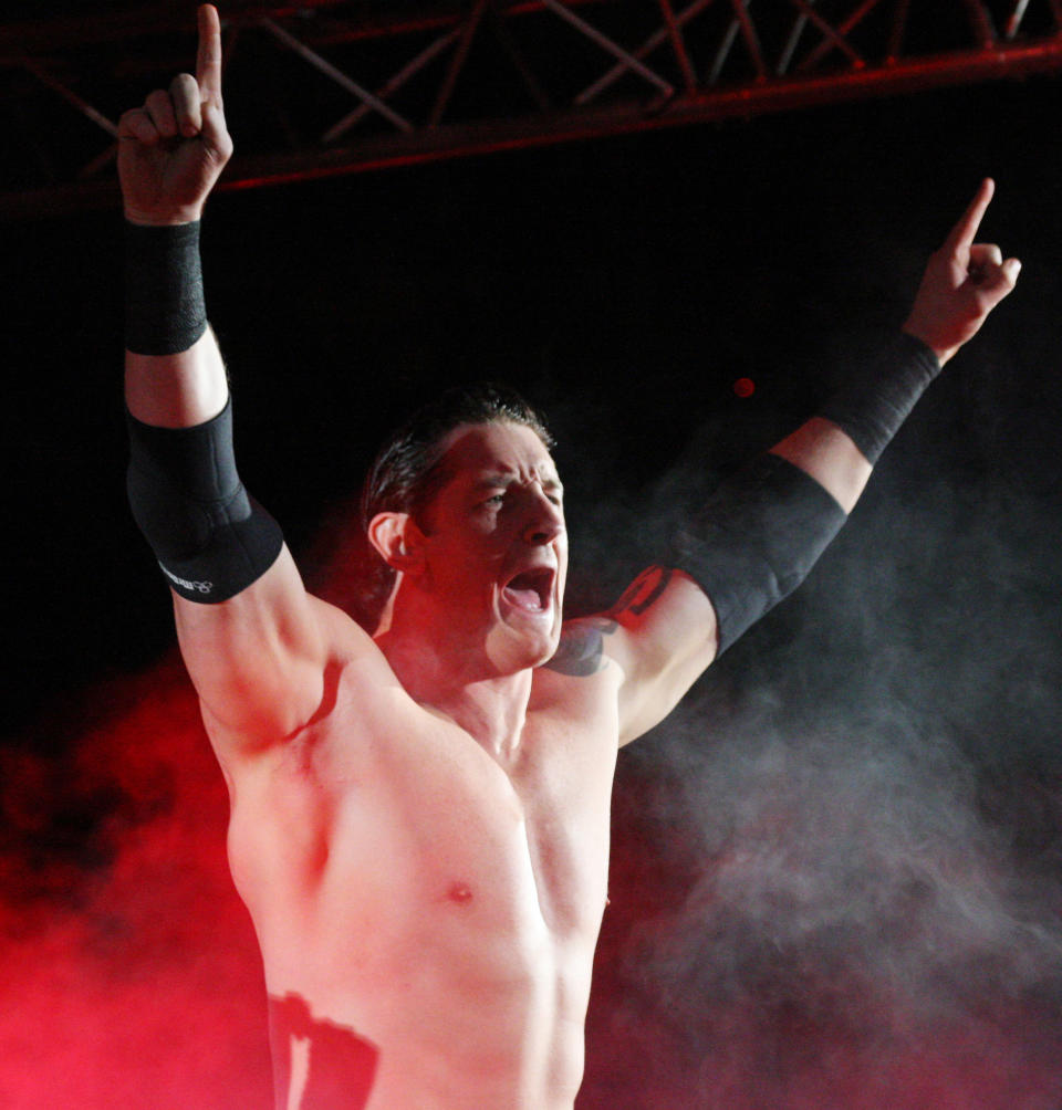 DURBAN, SOUTH AFRICA - JULY 08:  WWE Superstar Wade Barrett is introduced during the WWE Smackdown Live Tour at Westridge Park Tennis Stadium on July 08, 2011 in Durban, South Africa.  (Photo by Steve Haag/Gallo Images/Getty Images)