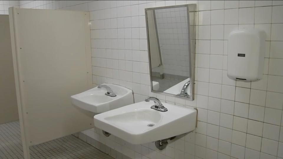 The bathrooms are newly renovated following their closures during the pandemic. WABC
