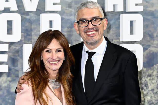 <p>Gareth Cattermole/Getty </p> Julia Roberts and Sam Esmail attend the 'Leave the World Behind' special screening at The Curzon Mayfair on November 29, 2023 in London