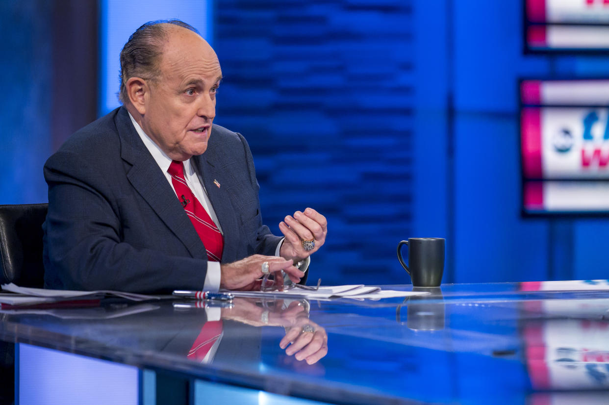 THIS WEEK - 9/29/19 Rudy Giuliani, President Donald Trump's personal attorney, defended himself Sunday on "This Week with George Stephanopoulos" from accusations lodged by a former White House official that he has trafficked unfounded theories about foreign interference in the 2016 presidential election.  "This Week" airs Sundays from 10am-11am, ET, on ABC.   (Photo by Jeff Neira/Walt Disney Television via Getty Images)  RUDY GIULIANI