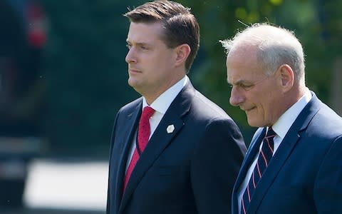 White House Chief of Staff John Kelly (R) and White House Staff Secretary Rob Porter  - Credit: AFP