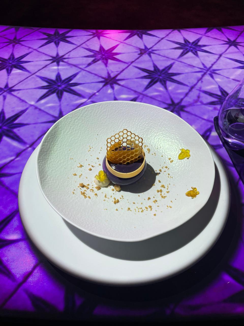 The lavender honey mousse dessert at 360.