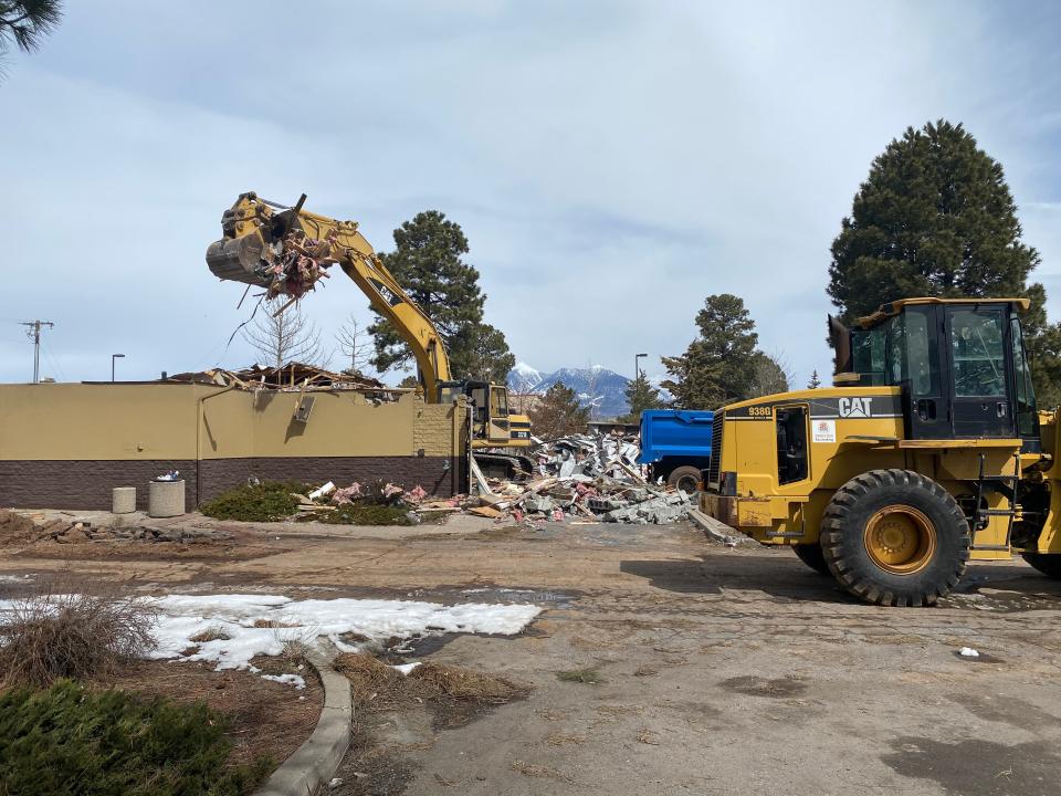 A former Pizza Hut is being demolished at 1860 S. Milton Road in Flagstaff, to be replaced by a much-anticipated In-N-Out.