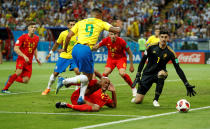 <p>However, after consulting VAR the referee contentiously decides to not award Brazil a penalty </p>
