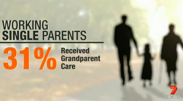 Statistics showing the rate of grandparents providing support in Australia. Source: 7 News