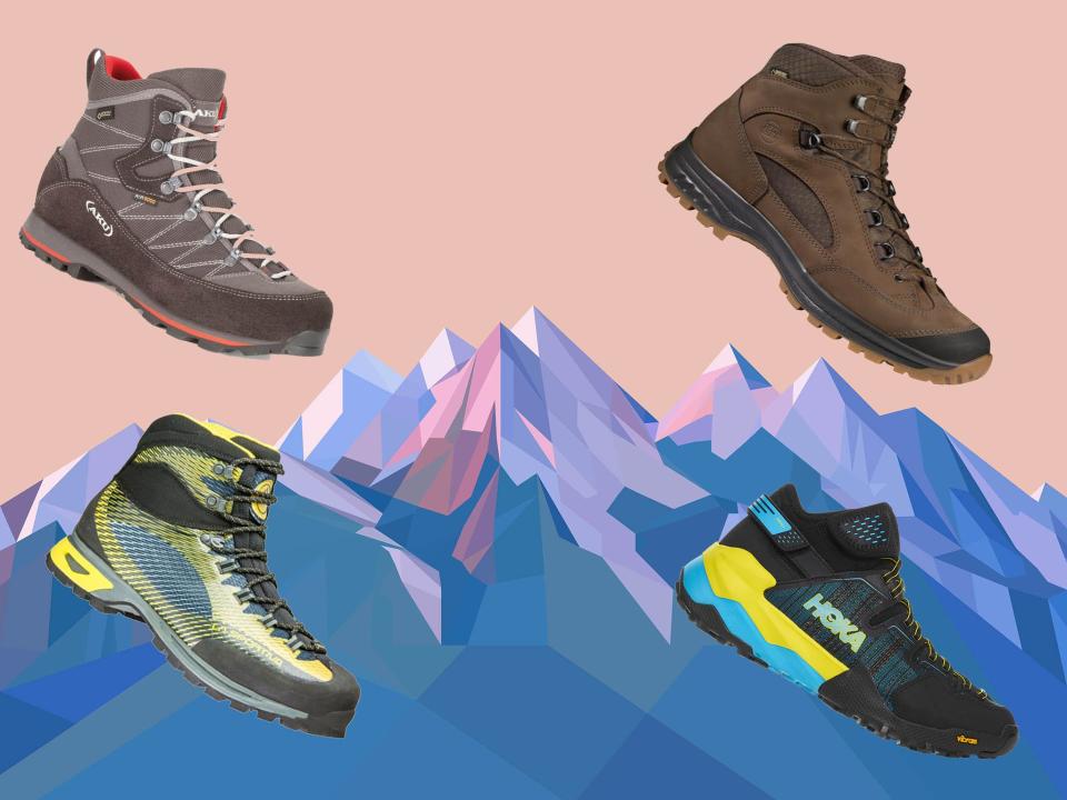 The hiking boot; a must have for anyone even remotely outdoor orientated. Admittedly, they’re unlikely to be used on a daily basis – perhaps even just a handful of times per year – but for any kind of inclement weather, that impromptu afternoon walk in the countryside, or a full on hiking holiday in the mountains, you’ll be cursing yourself for not having a decent pair when the occasion does arise.Hiking boots have come on a very long way – remove thoughts of an unwieldy weight on your foot – and we now see options from what is essentially a lightweight hybrid trainer right through to those offering full support with a bucket-load of spec while still reasonably light.Nearly all hiking boots will be waterproof – Gore-Tex being the most popular and highly regarded – and be equipped with a sturdy and grippy sole – Vibram considered the best in this instance.The vast majority of boots will be made of leather; either nubuck (the outside of the leather is sanded); suede (a more velvety like finish but less durable – this is when the inside part of the leather is sanded and used as the exterior), or just a treated leather finish. They will also come in different weights: lightweight – below 500g which are good for either day or speed hikes; mid-weight – 500g-700g that are best suited to more arduous terrain; heavyweight – 700g+ which are for rough terrain and long multi-day hikes and will be very supportive.Before you invest in a pair, consider when you’re most likely to be wearing them, as British weather is never that reliable. Three-season boots are the most versatile and useful footwear for walking in the UK, pretty much serving you year round. While two-season boots are good in spring and especially the British summer, when the terrain is firm, low-level and not too steep.Hiking shoes are a great alternative to the boot, and well worth considering. They’re lighter, cheaper, easier to take on and off, afford a more natural walking style and are more compatible with normal life too (if it’s a wet morning walk into work for example).So for some occasions – less treacherous terrain / day hikes – they’ll be a great option.We’ve selected the best two to three season boots, and divided them into three categories to help you home in on those that will be right for you and what you need them for.You can trust our independent reviews. We may earn commission from some of the retailers, but we never allow this to influence selections, which are formed from real-world testing and expert advice. This revenue helps us to fund journalism across The Independent. Salewa mountain trainer mid Gore-Tex, midweight: £195, Salewa​Weight: 670g​ Waterproofing: Gore-Tex Sole: Vibram Material: Robust suede leather and fabric Colours available: grey and black Sizes available: 6-13A real premium choice, this not only looks the part but they’re robust, very well built and comfortable and is an overall fantastic boot. Unlike some, it fits very neatly with a more elegant outline, so it’s nice they don’t feel cumbersome when placing your step. At 670g they’re a little heavier but they somehow don’t feel it. The upper is constructed of a great looking, Gore-Tex lined, 1.6mm thick suede which affords great breathability, and there is great support round the back of the ankle, and the rubber-reinforced toe cap is really strong – even when you press hard with your thumb it doesn’t buckle. They come quite high up on your ankle so offer great support, making them an ideal if carrying a pack or just on long hikes or uneven terrain. With aggressive and generous lugs and Vibram soles, you’re very sure underfoot. A more expensive option, but so well worth it and you won’t regret this investment.Buy now Lightweight Hoka One One sky arkali: £170, Hoka One One Weight: 432g Waterproofing: None Sole: Vibram Material: Hoka’s MATRYX technology – a mix of fabric and Kevlar strands Colours available: black / reflective or black / cyan / citrus Sizes available: 6.5-13.5Hoka – a well established favourite in the running community – has put its knowledge and technology into a lineup of three brand new hiking boots, and of these the eye-catching sky arkali is their most running-meets-hiking shoe. At 432g it’s not quite trainer light, but it really does bring that springy feel into the hiking category and great grip underfoot with Vibram soles, plus 5mm multi directional lugs. The upper has adjustable Velcro heel and ankle straps providing a lighter touch ankle support and – rather handily – keeping trail rubble out of the shoe, as well as a tough rubber toe cap for durability and protection. Although, note it is not waterproof. This is a great option for those more into their speed hiking, or looking for something more lightweight in the summer season.Buy now Salomon outline mid GTX: £130, SalomonWeight: 415g Waterproofing: Gore-Tex Sole: Vibram Material: synthetic textile Colours available: yellow, blue, green / black Sizes available: 6.5-12.5As the second lightest boot in this lineup at 415g, it’s certainly on the minimal end of the hiking boot scale offering a more pimped-up trainer feel – it is actually shaped on a narrower snug-fitting running shoe too to accentuate this less bulky feel. They are really comfortable from the moment you put them on. Equipped with decent 5mm lugs (deep indentations in the sole) and grippy outsole combined with Gore-Tex lined waterproof upper, so you’ll be set in muddy, steep and wet conditions. A great option for the summer months and great all-rounder for general use when spending extended periods on your feet.Buy now Anatom V1 Glenmore men’s ultralight shoe: £100, AnatomWeight: 420g Waterproofing: Nikwax treated Sole: Vibram Material: Ballistic polyester and true suede Colours available: black / red Sizes available: 7.5-12A brand new model for 2019, this Scottish footwear brand has created a top-class hiking shoe. Pretty light at just 420g, they’re really comfortable from the moment you put them on, with a subtle design that’s not too chunky, yet still very sturdy with Vibram outsoles, so you’re firmly planted with each step. The brand doesn’t use Gore-Tex because it’s not from a sustainable source – a nice touch often overlooked by the consumer – however they do have a triple layer outer, finished with quality suede, and treated with Nikwax, so they’re fully waterproof. A very capable hiking shoe that’s also great for everyday outdoor type use.Buy now Merrell Ontario mid-waterproof: £140, BlacksWeight: 422g Waterproofing: M select dry membranes Sole: Vibram Material: Full-grain leather Colours available: olive, dark earth, brown sugar Sizes available: 7-12Complete with its red laces, this fuses that classic hiking boot look with an adequate level of hiking capability yet everyday practicality. Granted, it’s not a full-on hiking boot – it has smaller 3mm lugs and offers a more modest support to foot and ankle – but it’s perfectly sufficient for more occasional hikes and is made from premium materials. The upper is full grain leather, waterproof and breathable, and the midsole offers a ride more akin to a trainer and outsole is Vibram – they’re very capable yet unobtrusive and really really comfortable. A stylish boot that will transition into everyday life seamlessly and on a cushion of air.Buy now Adidas terrex freehike shoe: £169.95, AdidasWeight: 382g​ Waterproofing: Water-repellent Sole: Continental Material: Primeknit textile upper with abrasion-resistant weldings​ Colours available: core black / grey six / active orange, sesame / carbon / real magenta, core black / grey six / night cargo Sizes available: 6.5-14.5Adidas have produced a super lightweight option here. Equipped with its famed Boost midsole, they offer a very responsive and energised ride in a really comfortable package – something not too often associated with a hiking boot. Fitted with a Continental outsole for great grip, the lugs are certainly more akin to a trainer than a boot, but in dry summery conditions they would be adequate. The upper has an elasticated sock like construction which makes it really breathable – offering just mild support – also doubling up to keep loose scree or small gravel from coming into the shoe. Certainly an eye catching design too, they’ll be good around town too and perfect for those drier summer day hikes.Buy now Midweight AKU trekker lite III GTX: £169.90, AKUWeight: 570g Waterproofing: Gore-Tex Sole: Vibram Material: Suede and welded PU rand Colours available: olive grey, grey red, black Sizes available: 5.5-13A great looking brand new boot – now in its third iteration – and, for all the features it boasts, pretty lightweight at 570g. The upper is made from a real quality feeling suede allowing for great breathability, and combined with premium Gore-Tex lining it’s a perfect combination for a summer and hot-climate hiking boot. The ankle height gives a good level of re-assurance without hindering, and your foot feels firm and well supported by the boot, but not restricted, and the toe cap is absolutely solid. Despite this they’re still flexible and offer great comfort. The outsole is Vibram and with perfect lug depth and sturdiness around the sole to feel well planted on the trails. What’s more they’re a fairly sensible price for what they offer too.Buy now Meindl tonale GoreTex walking boots: £168, Cotswold outdoorWeight: 530g Waterproofing: Gore-Tex Sole: Vibram Material: Suede and mesh Colours available: Anthracite/ lemon Sizes available: 7-12This German specialist footwear brand make top class boots, and the Tonale is a fantastic lightweight option at 530g, offering a perfect summer hiker. With a nice bit of extra width in the toe area – but not too much – combined with the double-density, shock-absorbing sole they’re really comfy. Equipped with Vibram for good grip with nice – yet not too aggressive – lugs, they’re sure underfoot and with a generous rand, the extra layer of rubber placed over the suede on the front and sides. Another nice touch is a hook placed on the tongue which the lace locks onto, ensuring it stays in place.Buy now Hanwag banks II GTX boot: £173, HanwagWeight: 510g Waterproofing: Gore-Tex Sole: Vibram Material: Nubuck leather and cordura​ Colours available: brown Sizes available: 8.5-12.5This is a great all-rounder – at 510g it’s really nicely weighted despite a high-ankle support, cushioning and all round robustness, so you won’t be feeling cumbersome in these. The upper is constructed from a combination of Nubuck and the more durable Cordura, helping achieve its lightweight yet robust performance and with Gore-Tex lining ensures good waterproofness and, of course, breathability. The Vibram outsole with sufficient lugs give good grip, it has a pretty generous toe bumper and what’s more they can be resoled too, ticking the increasingly important eco box.Buy now Scarpa ZG pro GTX: £220, ScarpaWeight: 640g Waterproofing: Gore-Tex Sole: Vibram Material: Nubuck leather Colours available: coffee/ rust Sizes available: 7-12A high cut more traditional style of walking boot made from 1.8mm thick nubuck leather; this is a full-spec, hill-and-mountain walking boot. It’s no surprise then they weigh a little more – but still respectable – at 640g. You will, however, be benefiting from full support and a heavily cushioned and durable boot that’s ideal for long days or multiple days on the trail, or carrying a pack. They feel very supportive around the ankle and robust on the toe cap. Albeit, they’re not the cheapest option, these will provide years of service.Buy now La Sportiva trango TRK GTX mountaineering: £190, La SportivaWeight: 600g Waterproofing: Gore-Tex Sole: Vibram Material: Abrasion resistant synthetic fabric and Thermo Tech TPU​ Colours available: blue / carbon, carbon / sulphur, yellow / black Sizes available: 6-13La Sportiva only turn out best-in-class gear, and these boots certainly follow in this vein. Fitting firmly within the hiking category – rather more full mountaineering like the name might suggest – this boot is really comfortable while still offering a nice level of support and protection all round, and still at just 600g. The upper is nicely soft and flexible in the front section, albeit still with reinforcement on the grippy toe cap (good for scrambling too) and full support around the heel and back of the ankle. The upper is lined with a premium Gore-Tex and made of an abrasion resistant fabric and Thermo Tech TPU, known for its strength and flexibility. A great all-rounder, they’re super easy to put on and off so you could slip them on for a quick stroll, or you’d be set for multi-day tours in harsh weather and conditions too. The ankle has good support albeit it support to a super high degree, so perhaps bear in mind if you’re going to be carrying a heavy pack. Buy now Mammut Ducan knit high GTX: £229, MammutWeight: 540g Waterproofing: Gore-Tex Sole: Vibram Material: 3D Knitted Textile Synthetic fabric Colours available: dark olive / black, black / titanium Sizes available: 6.5-13From Mammut’s new Ducan line of footwear, this 540g innovative boot has a more unusual design with a knitted Gore-Tex upper, making the fit more reminiscent to a sock, with then a durable hard mesh laid over the top providing those protection and support elements. The sock grips very well around the ankle so ideal if you’re likely to be tackling loose scree, pebbles or sand. Integrated within the Vibram sole itself is Mammut’s proprietary spring-steel plate technology, which would come into its own on longer day or multi-day hikes as it offers good stabilisation. Albeit they’re not the cheapest, they’re cutting edge and ideal for summer hikes in the mountains.Buy now Heavyweight Berghaus hillmaster II Gore-Tex boots: £165, BerghausWeight: 708g Waterproofing: Gore-Tex Sole: Vibram Material: Full grain leather Colours available: brown Sizes available: 7-14When activewear brand Brasher launched the hillmaster some 35 years ago, it built a devoted following quickly becoming Britain’s bestselling walking boot – which it still is – setting the standard for modern hiking boots as we know them. After merging with Berghaus, the hillmaster II GTX was released in 2012 flaunting a number of improvements to bring it totally up to date. It’s made from full grain, two-tone, leather with virtually no stitching which not only looks great, but extends the lifespan of the boot. Exceedingly comfortable, with memory foam in the collar and tongue of the boot, and the Vibram outsole offers fantastic grip, combined with the generous midsole for good cushioning. The hillmaster II takes very little time to break in, providing comfort and support from the first hike, and Gore-Tex lining ensures 100 per cent waterproofing and breathability. It is on the heavier side of boot at 708g and perhaps a little hot for summer months, but this is to be expected given its durability and support.Buy now The verdict: Men’s hiking boots and shoesIf you’re on a bit more of a budget, but still looking for a strong all-rounder for summer hiking, the Hanwags banks II GTX boot are a great option. The AKU trekker lite III GTX comes in a very close second – very lightweight for what they are, super comfortable and no doubt a strong trail companion. However when all is considered, the Salewa mountain trainer mid GTX are exceptional boots. A really full specification, they’re super comfortable right out of the box and encapsulate everything you could want in a summer hiking boot.