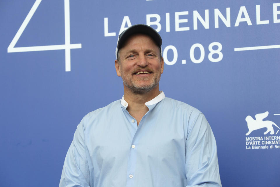 FILE - In this Sept. 4, 2017, file photo, actor Woody Harrelson poses for photographers at the photo call for the film "Three Billboards Outside Ebbing, Missouri" during the 74th edition of the Venice Film Festival in Venice, Italy. Georgetown University's Center on Privacy and Technology published a report Thursday, May 16, 2019, on what it says are flawed practices in law enforcement's use of facial recognition. The report says the New York Police Department used a photo of Harrelson in its facial recognition program in an attempt to identify a beer thief who looked like the actor. (Photo by Joel Ryan/Invision/AP, File)