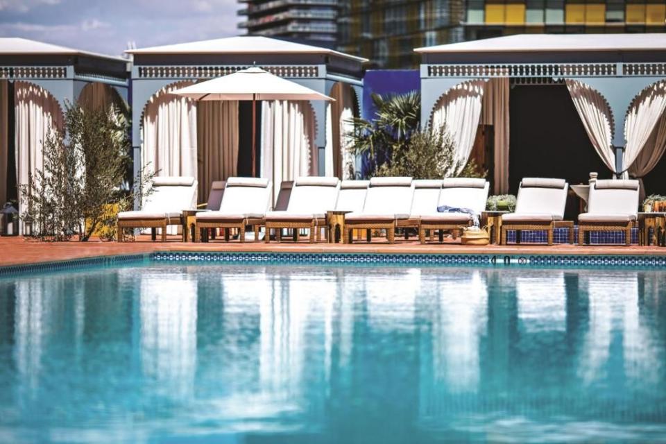 <p>A burgeoning trend on the luxury hotel scene is offering a hotel within a hotel. The <a href="https://www.booking.com/hotel/us/nomad-las-vegas.en-gb.html?aid=1922306&label=las-vegas-hotels" rel="nofollow noopener" target="_blank" data-ylk="slk:NoMad Las Vegas;elm:context_link;itc:0;sec:content-canvas" class="link ">NoMad Las Vegas</a> is one such place, found within the sprawling Park MGM hotel on The Strip. The NoMad brings a little old-school European glamour to Vegas with low-lighting, ruby red carpeting throughout, and a swanky restaurant based on the Library at The NoMad New York, its sister property. </p><p>Airy rooms have chichi vibe with wooden floors (rare in Vegas) and vintage hints like retro photographs and minibars made out of steamer trunks. While guests have full run of the MGM, the NoMad offers exclusive corners for guests to escape to, including a Moroccan-style pool area and a swish boutique casino with a Tiffany glass ceiling.</p><p><a class="link " href="https://www.booking.com/hotel/us/nomad-las-vegas.en-gb.html?aid=1922306&label=las-vegas-hotels" rel="nofollow noopener" target="_blank" data-ylk="slk:BOOK NOW;elm:context_link;itc:0;sec:content-canvas">BOOK NOW</a></p>