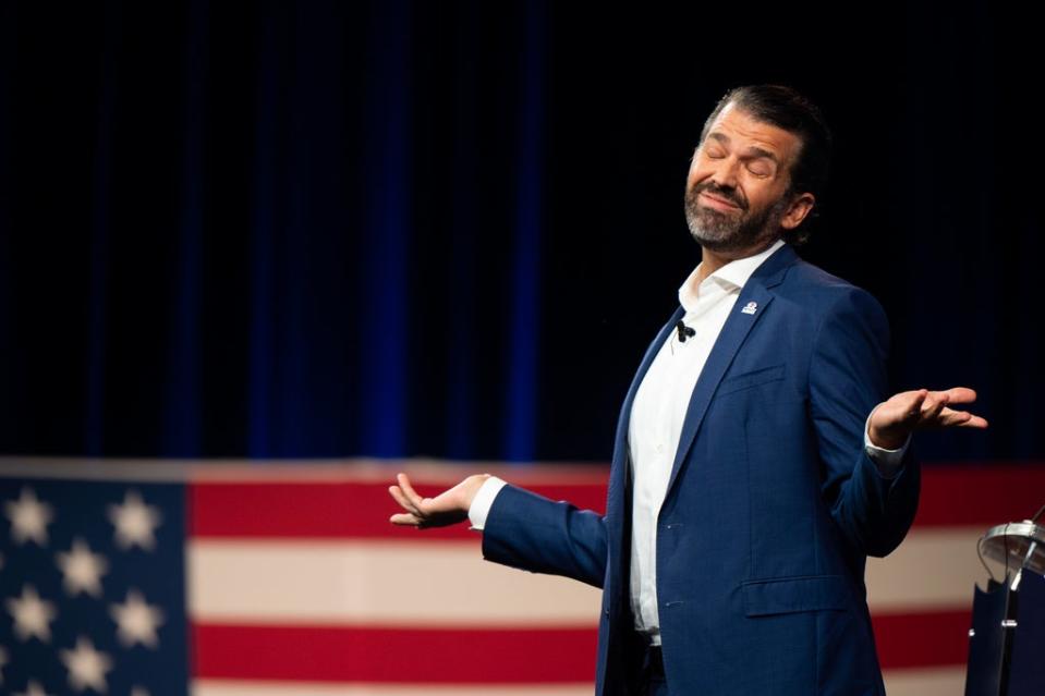 Earlier this month, Trump Jr posted an offensive rant against Biden on Facebook that was also widely criticised (Getty Images)