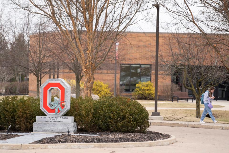 The campus at Ohio State University-Marion on Friday. Enrollment at the regional campus is down 23.6% since 2020.